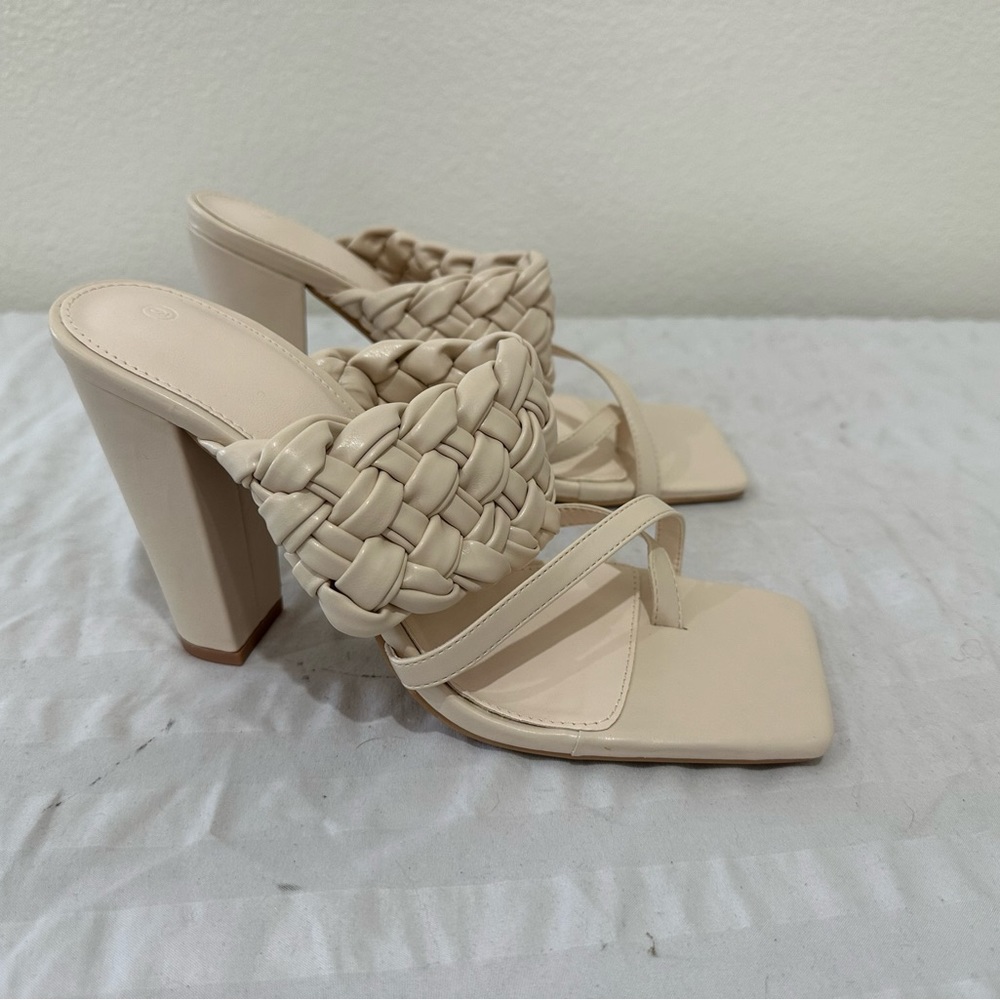 Heeled braided sandals